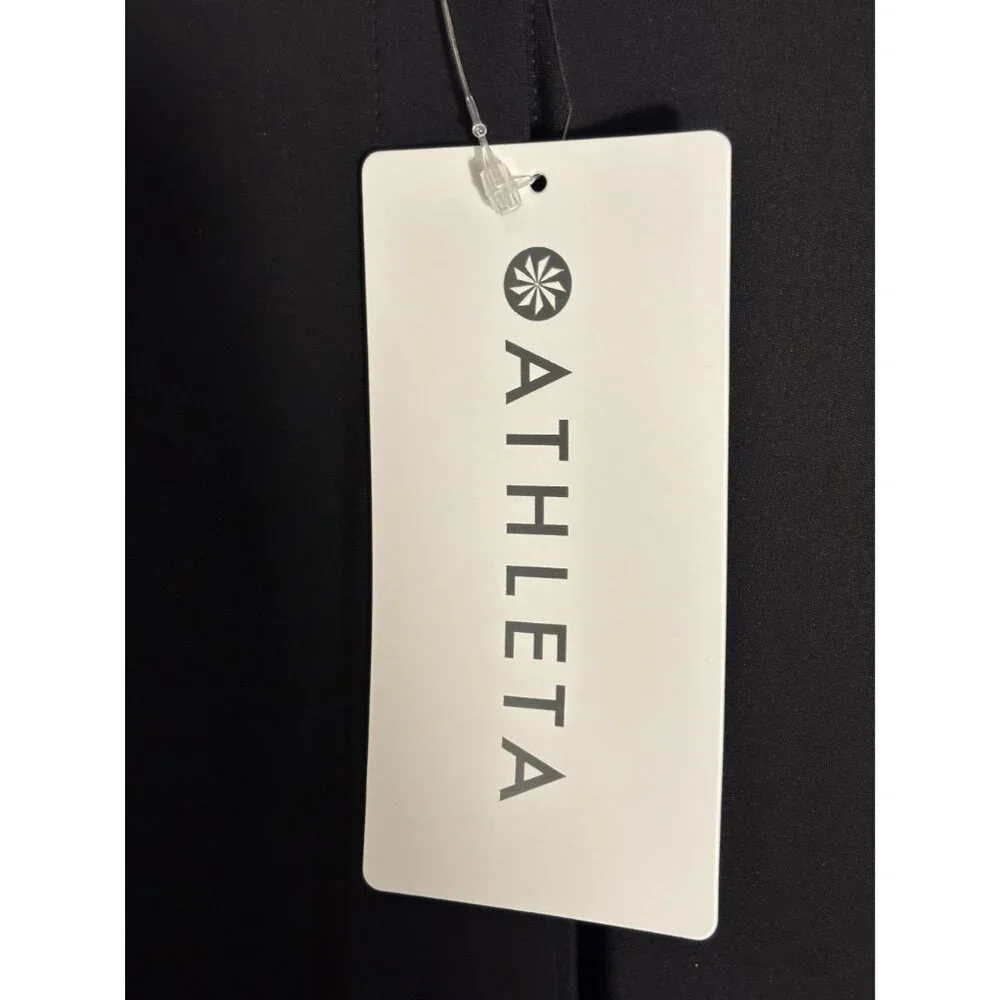 Athleta Black Midi Shirt Dress W/ Collar & Long Sleeves Button Front Size M - Picture 13 of 14